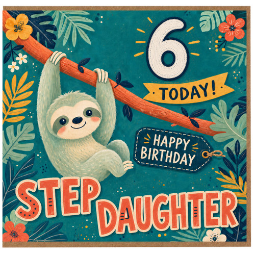 Step Daughter 6th Birthday Card