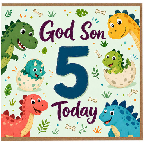 God Son 5th Birthday Card