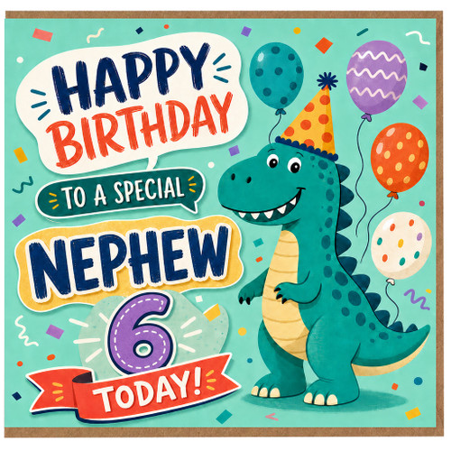 6th Birthday Card for Nephew, Happy Birthday to a Special Nephew Today