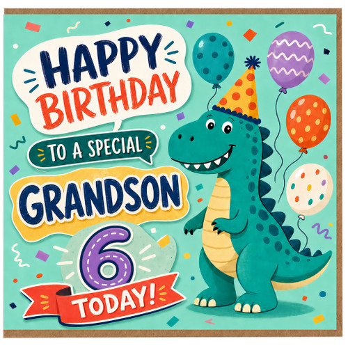 Grandson 6th Birthday Card, Happy Birthday to a Special Grandson Today