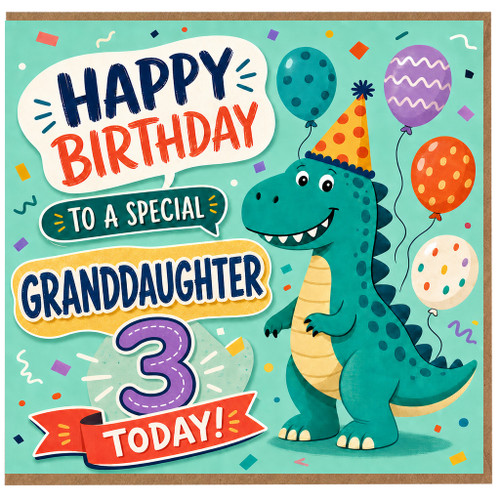 Granddaughter 3rd Birthday Card, Happy Birthday to a Special Granddaughter