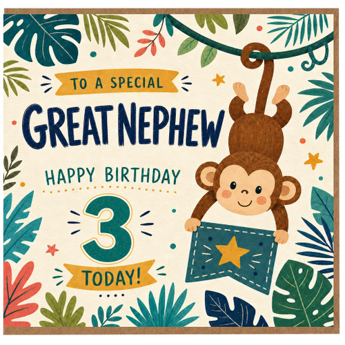Great Nephew 3rd Birthday Card, Happy Birthday to a Special Great Nephew Card