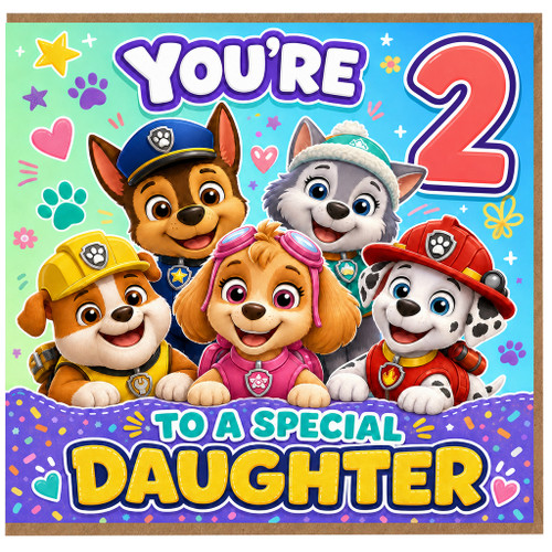 Daughter 2nd Birthday Card, You're 2 To A Special Daughter Card