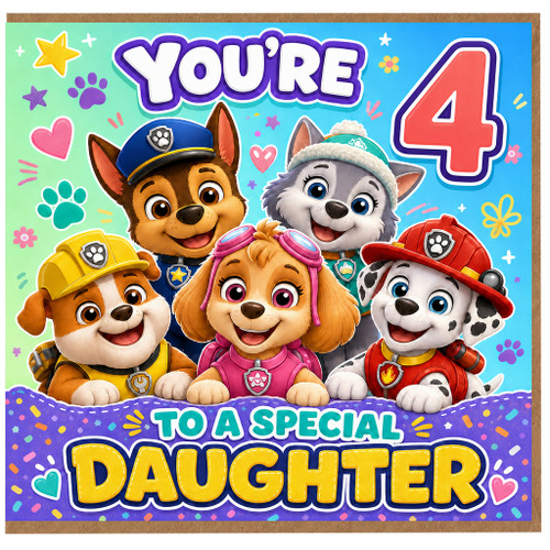 4th Birthday Card for Daughter, Special Daughter Birthday Card