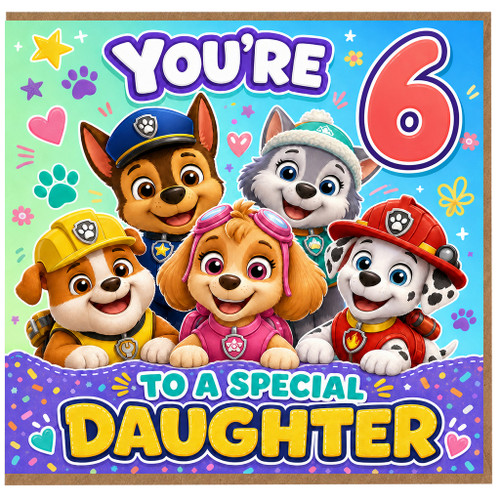 Daughter 6th Birthday Card, You're 6 to a Special Daughter