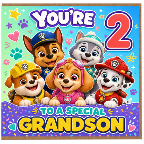 2nd Birthday Card for Grandson, Special Grandson Age 2 Birthday Card