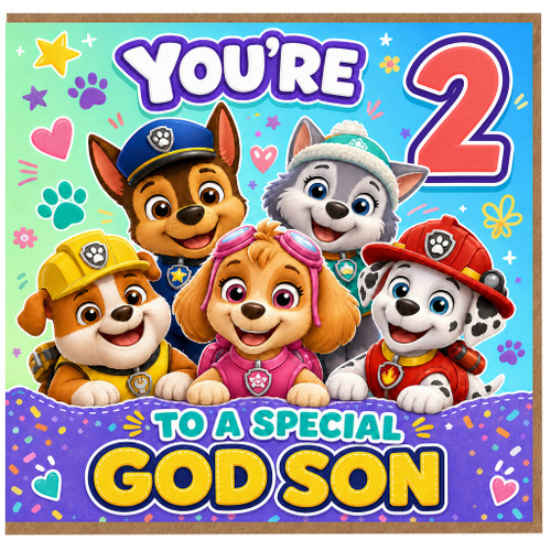 God Son 2nd Birthday Card