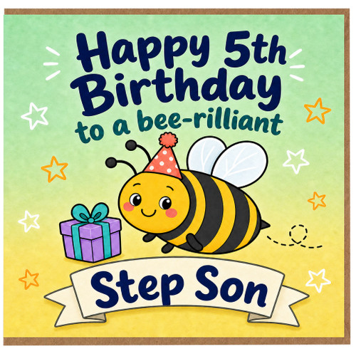 Step Son 5th Birthday Card