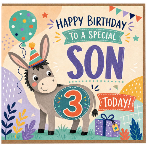 3rd Birthday Card for Son, Happy Birthday To A Special Son Today
