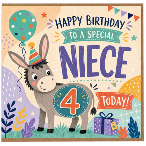4th Birthday Card, Happy Birthday to a Special Niece Today