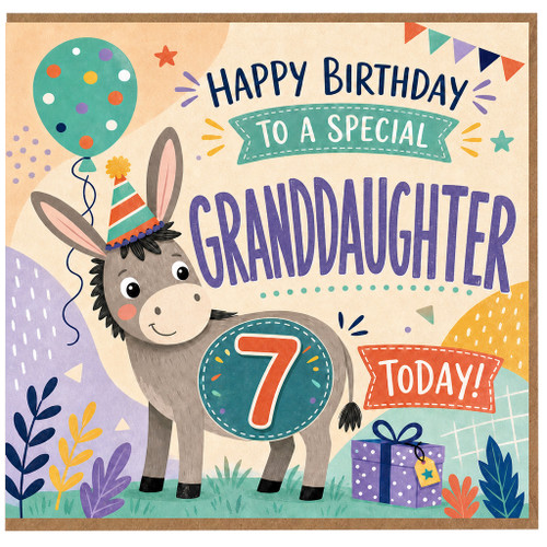 7th Birthday Card for Granddaughter, Happy Birthday to a Special Granddaughter Today