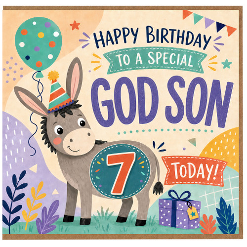 God Son 7th Birthday Card