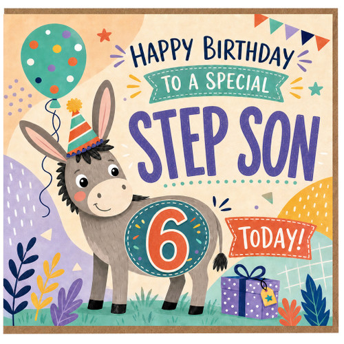 6th Birthday Card for Step Son, Happy Birthday to a Special Step Son Today
