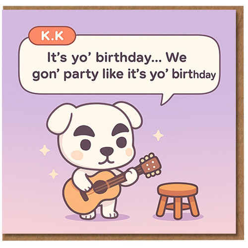 Funny Birthday Card - Cute Guitar-Playing Dog Sings 'It’s Yo’ Birthday… We Gon’ Party Like It’s Yo’ Birthday' - Music Lover Humour Greeting