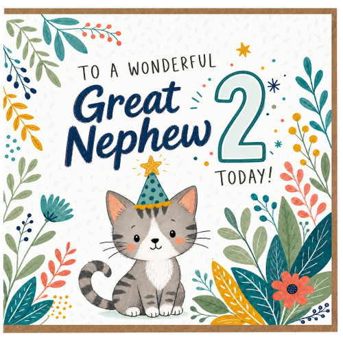 Great Nephew 2nd Birthday Card, for Great Nephew