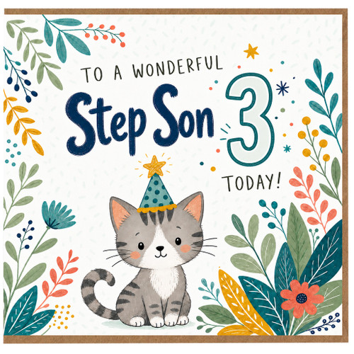 Step Son 3rd Birthday Card