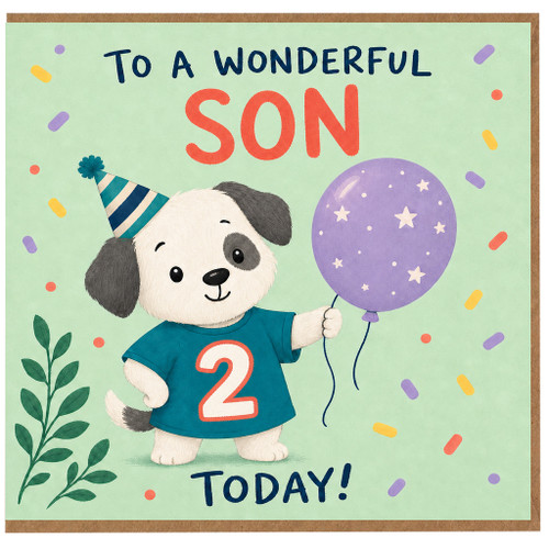 2nd Birthday Card for Son, To a Wonderful Son 2 Today