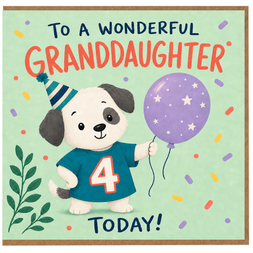 4th Birthday Card for Granddaughter, Wonderful Granddaughter Birthday Card