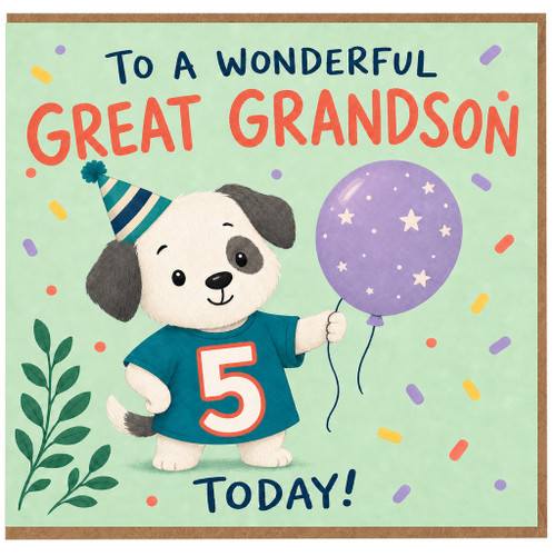 Great Grandson 5th Birthday Card