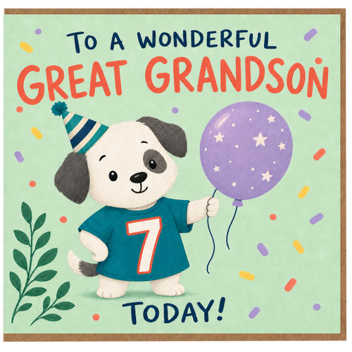 Great Grandson 7th Birthday Card