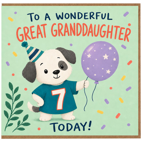 Great Granddaughter 7th Birthday Card