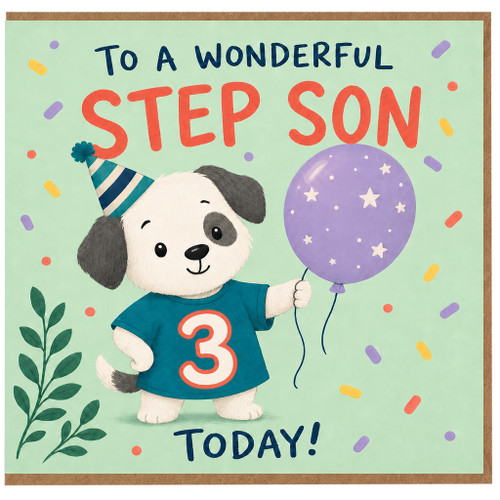Step Son 3rd Birthday Card