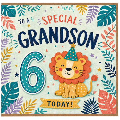 Grandson 6th Birthday Card, Special Grandson Birthday Card
