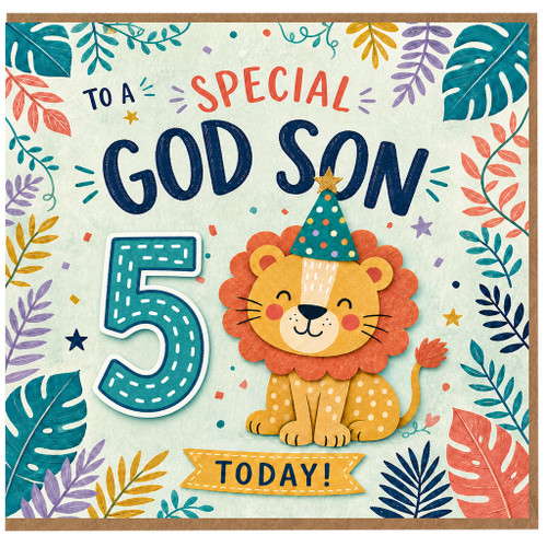 Godson 5th Birthday Card, To a Special God Son 5 Today