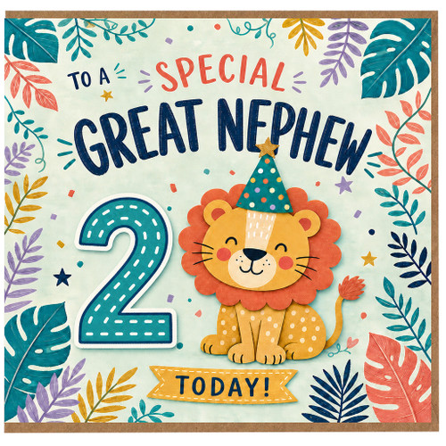 2nd Birthday Card for Great Nephew, To a Special Great Nephew Today