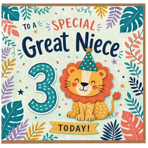 Great Niece 3rd Birthday Card