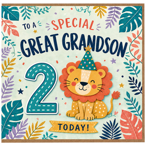 2nd Birthday Card for Great Grandson, Special Great Grandson Birthday Card
