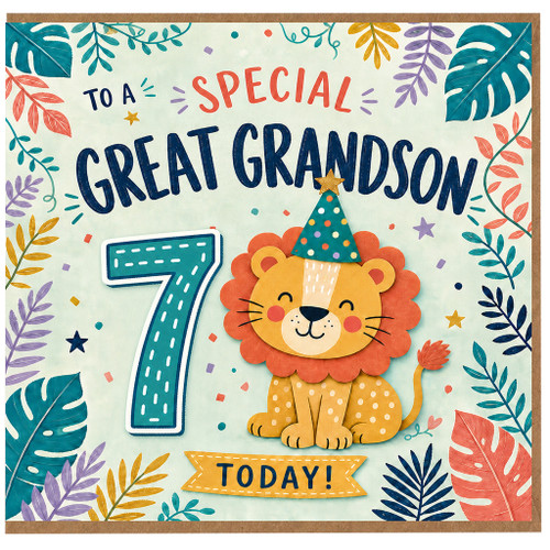 Great Grandson 7th Birthday Card