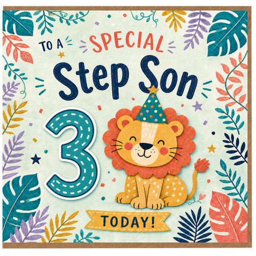 3rd Birthday Card for Step Son, Special Step Son Birthday Card