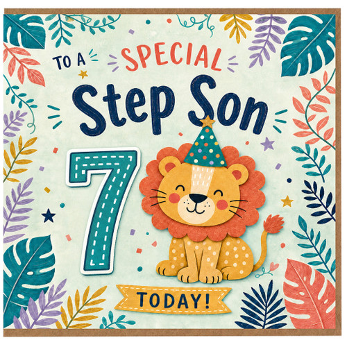 Step Son 7th Birthday Card