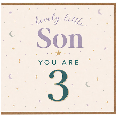 3rd Birthday Card for Son, Lovely Little Son You Are 3