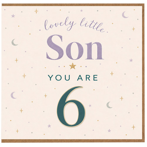 Son 6th Birthday Card, Lovely Little Son You Are 6 Card