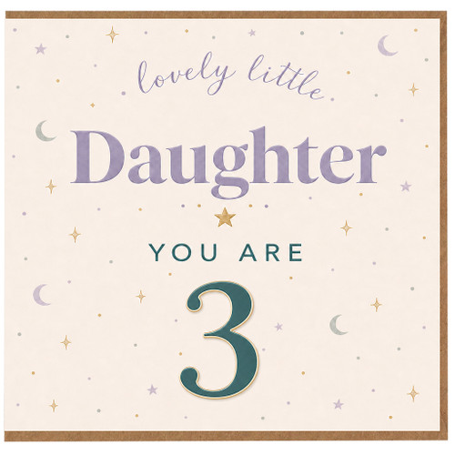 3rd Birthday Daughter Card, Lovely Little Daughter You Are 3