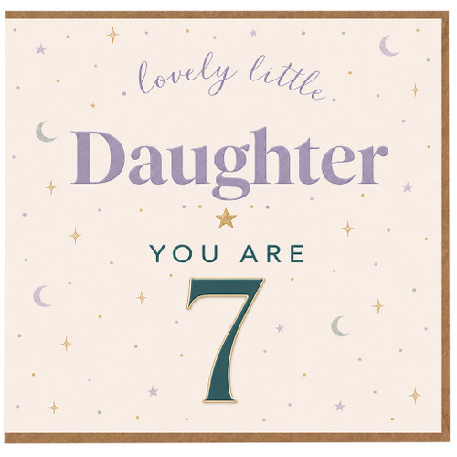 7th Birthday Card for Daughter, Lovely Little Daughter You Are 7 Birthday Card