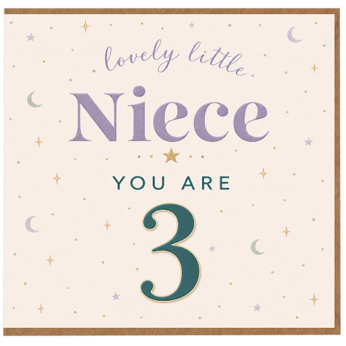 3rd Birthday Card for Niece - Lovely Little Niece You Are 3