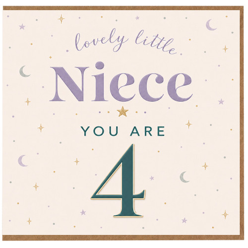 4th Birthday Card for Niece, Lovely Little Niece You Are 4