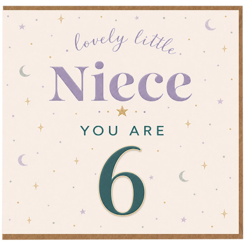 6th Birthday Card for Niece, Lovely Little Niece You Are 6