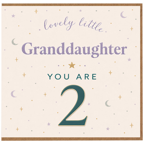 Granddaughter 2nd Birthday Card, Lovely Little You Are 2 Design