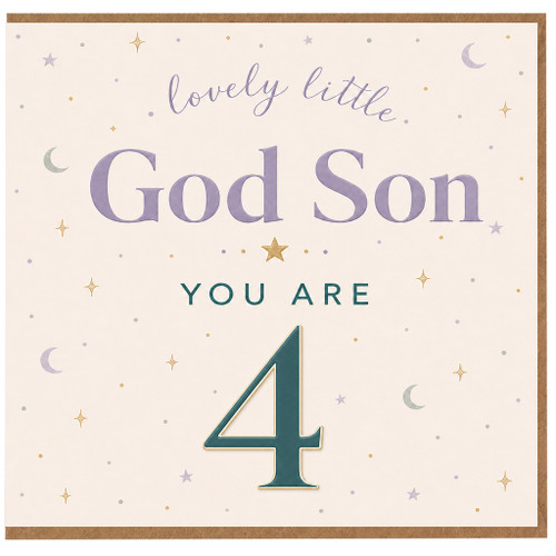 God Son 4th Birthday Card