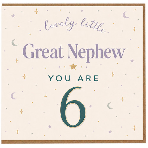 Great Nephew 6th Birthday Card