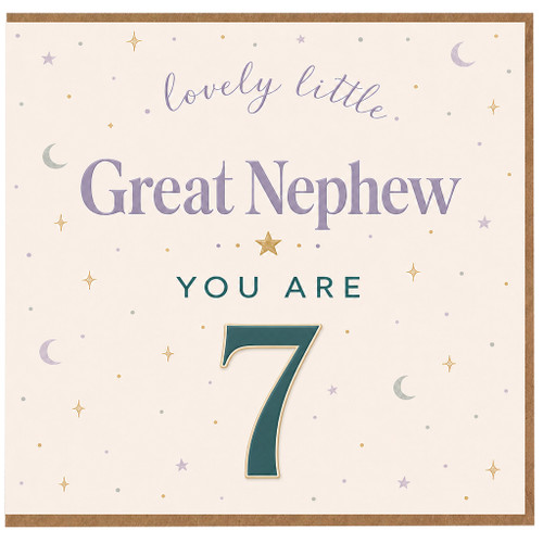 Great Nephew 7th Birthday Card