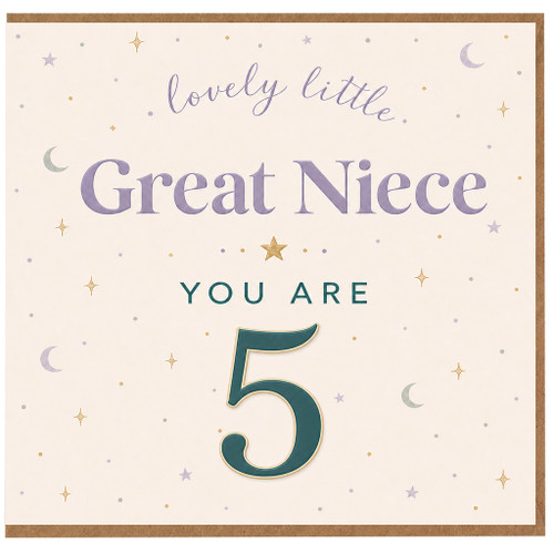 5th Birthday Card for Great Niece, Lovely Little You Are 5