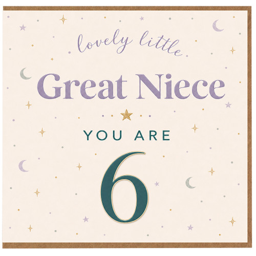 6th Birthday Card for Great Niece