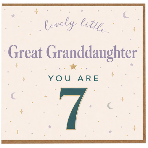 Great Granddaughter 7th Birthday Card