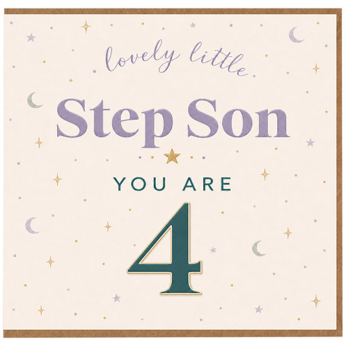 Step Son 4th Birthday Card