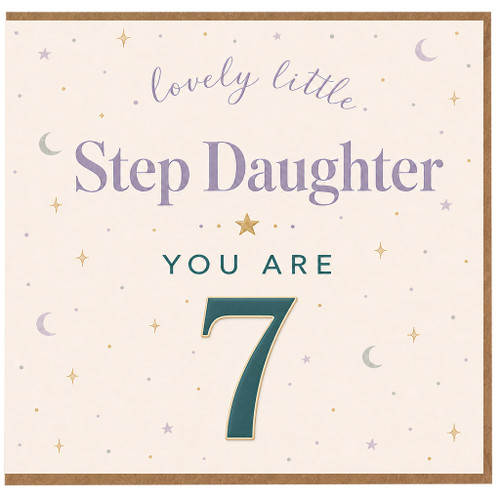 Step Daughter 7th Birthday Card, Lovely Little Step Daughter You Are 7